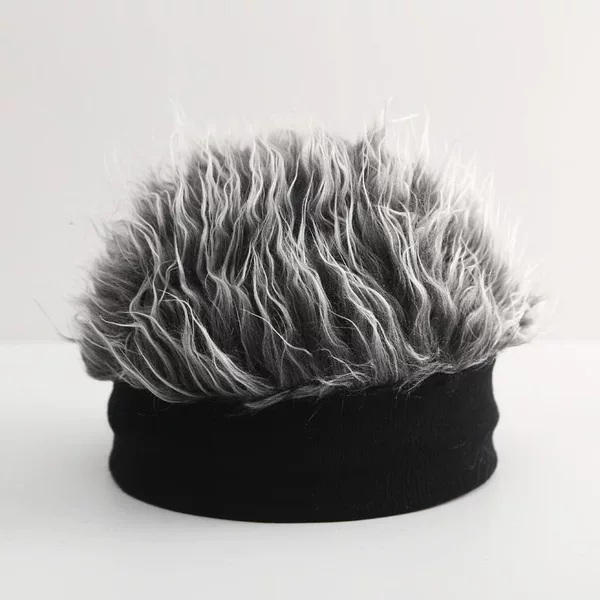 Wig Hat Men's Winter One-piece Knitted Hat Women's Land Master Hat Trendy Funny Melon Hat European and American Hip Hop Hat