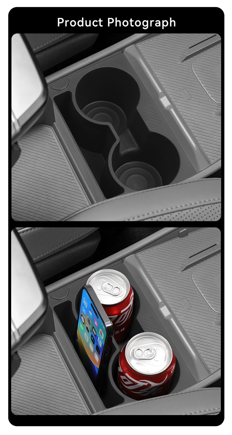 Suitable for 24-25 Kia Ev3 Central Control Water Cup Cover Protection Anti-Slip Mat Car Supplies Special Modification Accessories