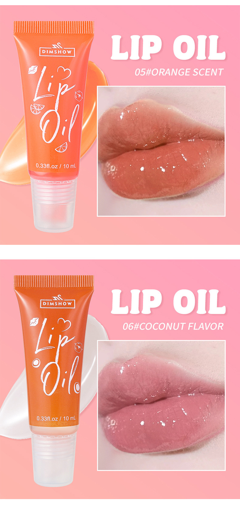 DIMSHOW Fruit-Flavored 6-color Soft Lip Balm Lip Gloss Lip Oil undefined