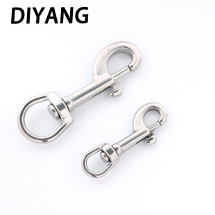 316 Stainless Steel Rotating Single Head Hook Dog Chain Head Diving Hook Pet Traction Rope Hook Rotating Spring Hook