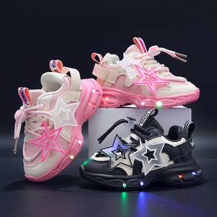 ŮͯЬ���2023�¿�LED��Ь�\�ӾWЬ��Сͯ�ܲ�ЬŮ���ϵ�Ь