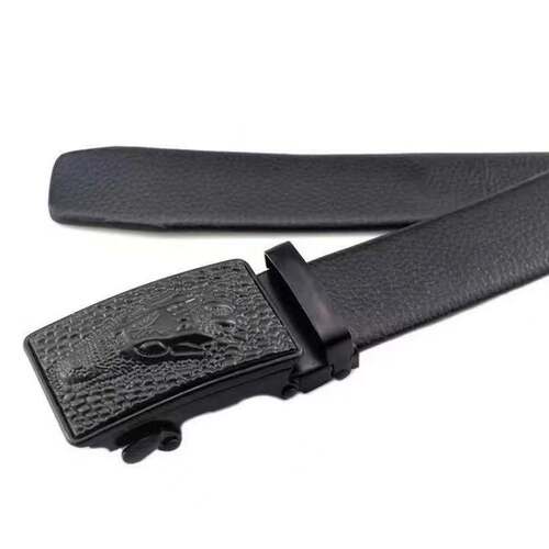 Piper Belt Men's Live Broadcast Internet Celebrity Crocodile Head Automatic Buckle Belt Simple Casual Business Belt Wholesale