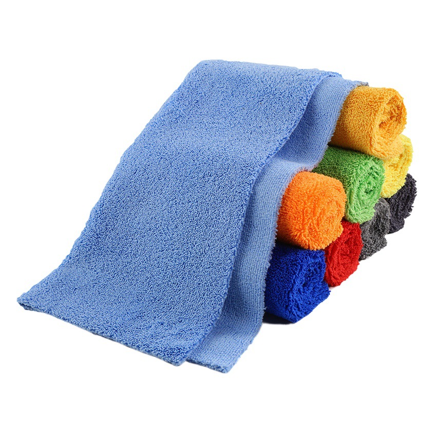 Toalla cuadrada especializada para comercio exterior, de 400g, tejido por urdimbre, pelo alto y bajo, sin bordes ultrasónicos, para detallado de automóviles, revestimiento de cristal, encerado, con buena absorción de agua.