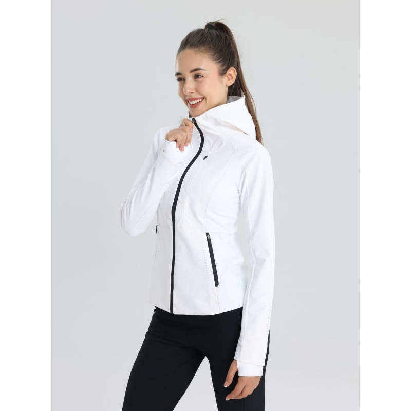 lu秋冬季开衫CrossChil防水连帽瑜伽服运动夹克加绒女软壳冲锋衣|undefined