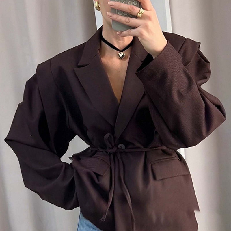 2026 nuevo verano de ropa de mujer Europa y América comercio exterior ropa de mujer elegante viaje de color sólido lazos trajes de cuello chaqueta de verano