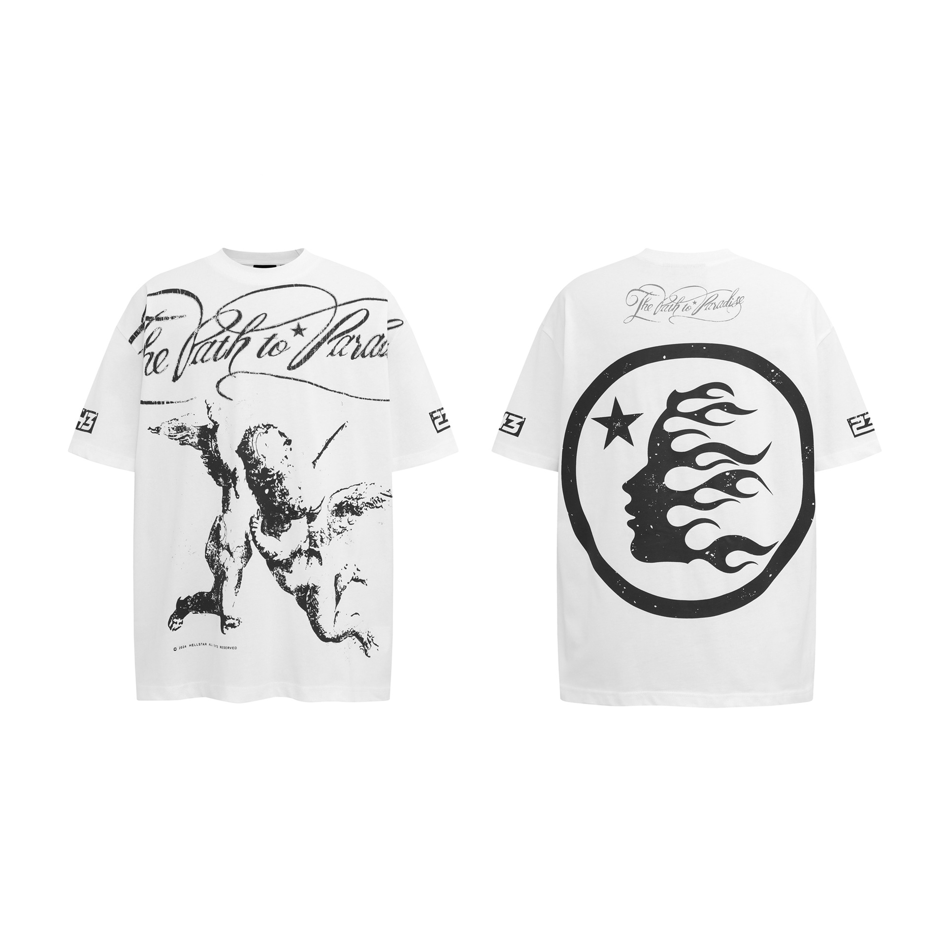 2023 verano nuevo estilo marca de moda europea y americana para hombres y mujeres con el mismo estilo suéter suelto camiseta de manga corta adolescente casual tee