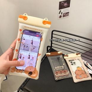 Transparent Hanging Neck Mobile Phone Waterproof Bag Diving Air Bag Touch Screen Mobile Phone Bag Drifting and Swimming Sealed Mobile Phone Case