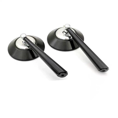 Motorcycle Rearview Mirror Modified Reversing Mirror Retro Rearview Mirror Round Cnc Straight Rod Reversing Mirror Universal Reflector (Motorcycle rearview mirror) - black-silver
