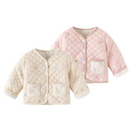 宝宝秋冬棉衣外套男女宝宝百天周岁夹棉加绒防风外套婴儿外出冬装