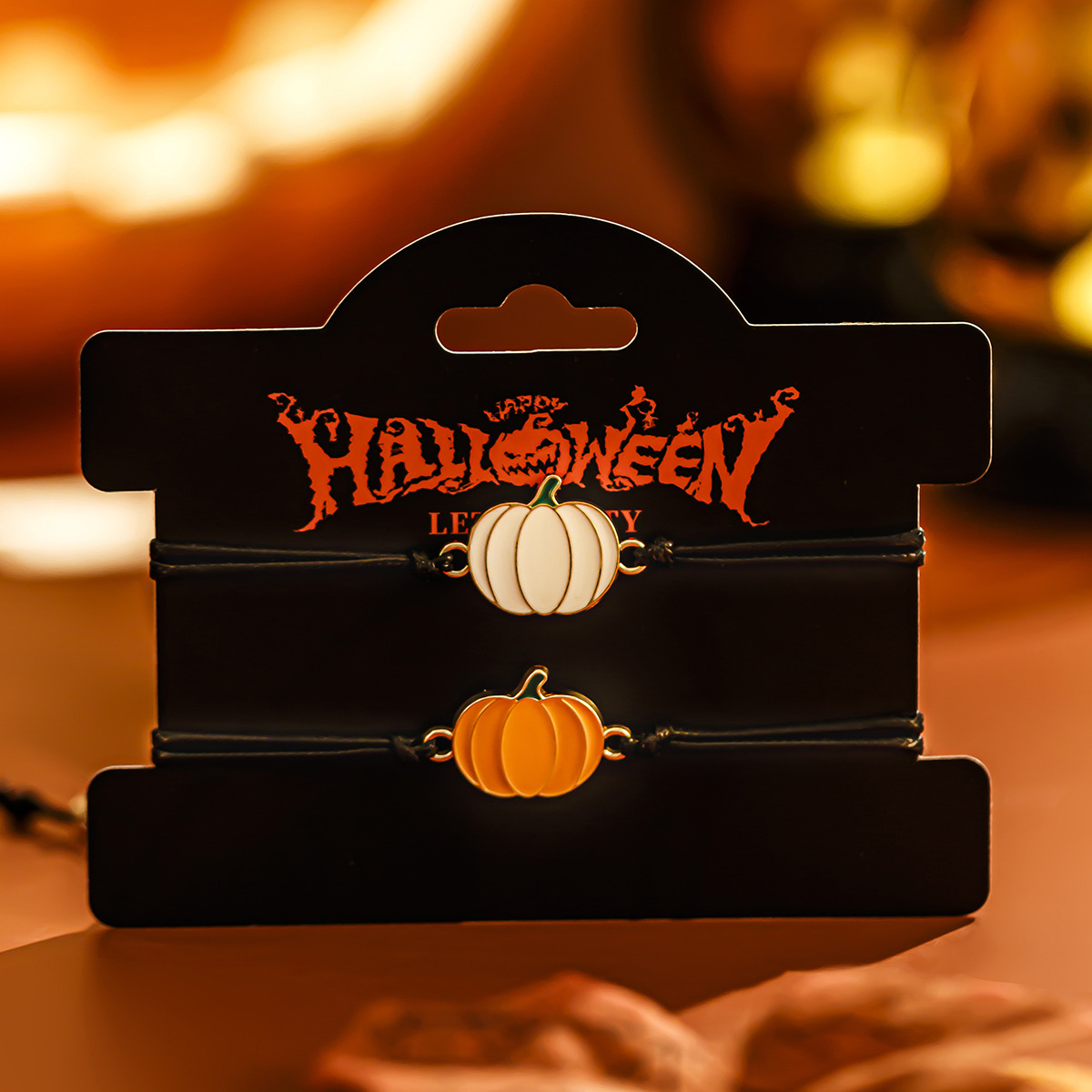 Halloween ghost leather wax line bracelet, dark wind bat alloy bracelet set_voghion.com