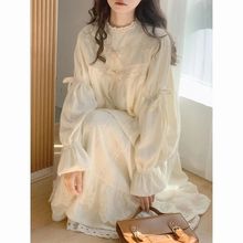 森女系毛呢半身裙白色蛋糕裙女百搭秋冬蕾丝长裙日系文艺裙子包邮