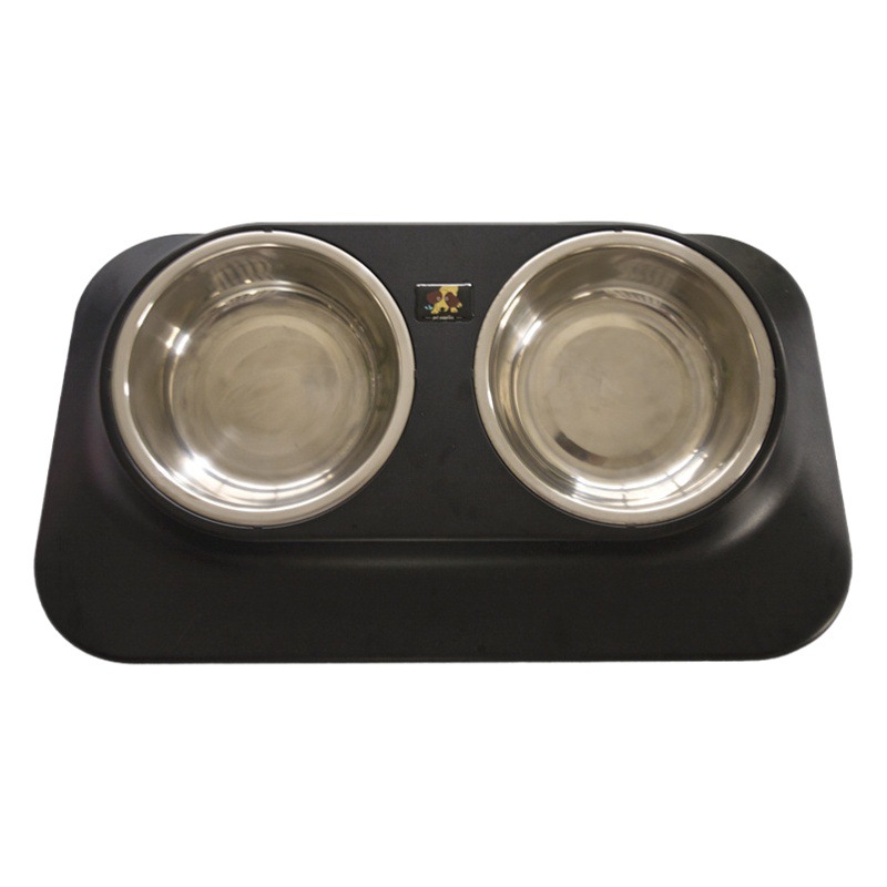 Transfronterizo nuevo tazón para mascotas de acero inoxidable antideslizante gato y perro tazón mascota inclinado protector de cuello alimentador suministros para mascotas