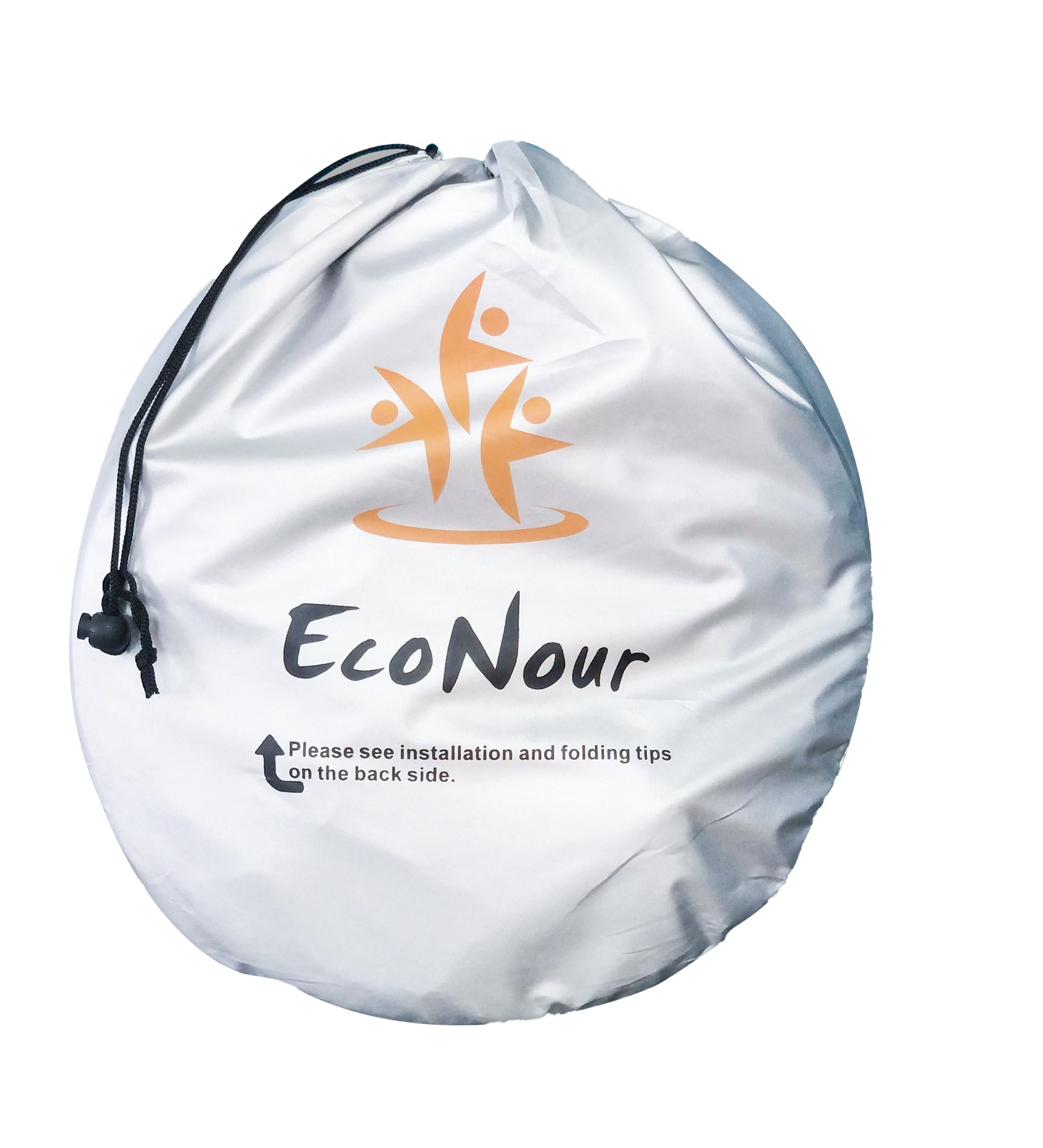 Cross-border sun protection and heat insulation 170T silver-coated fabric double-layer car sunshade with built-in flat polyester cooling system