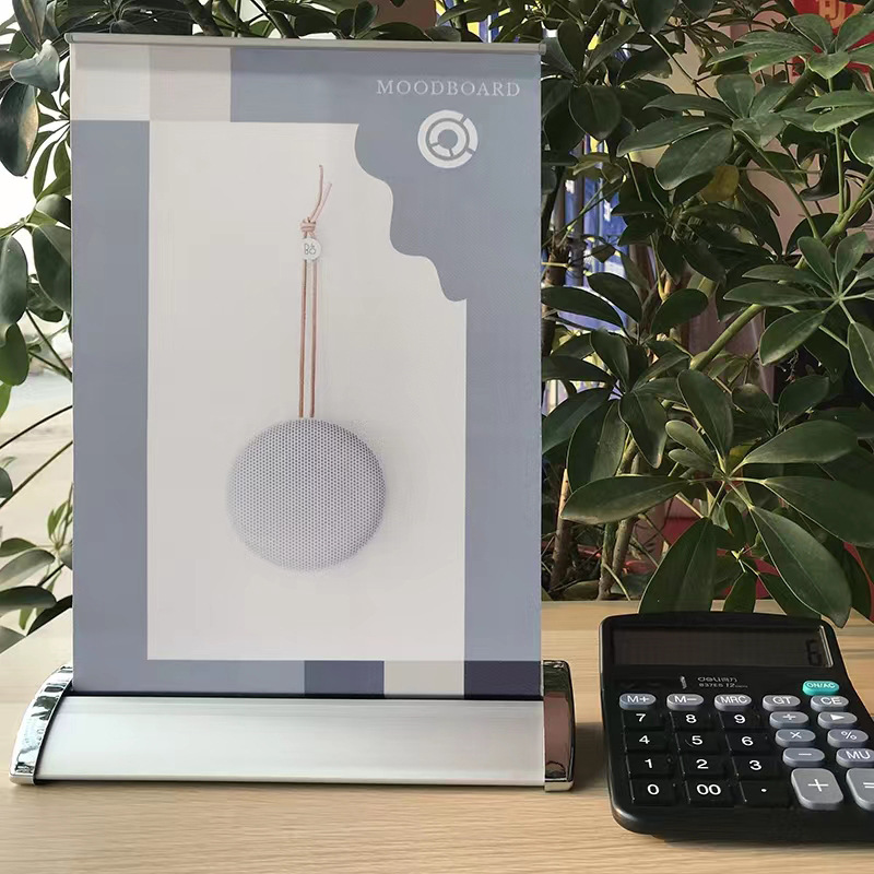 工厂供应桌面迷你铝合金易拉宝 小尺寸桌面展示架 台面展架批发