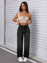 W 73057 High waist wide leg jeans ��������ţ�п�
