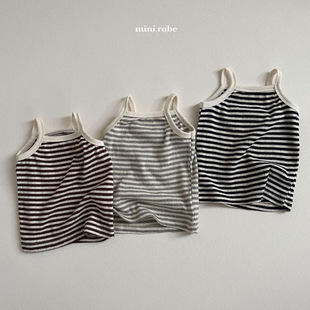 K-Style of Ins Versatile Sling Baby Summer Outer Wear Stripesd Comfortable Vest with Bottoming New Thin Sleeveless Top