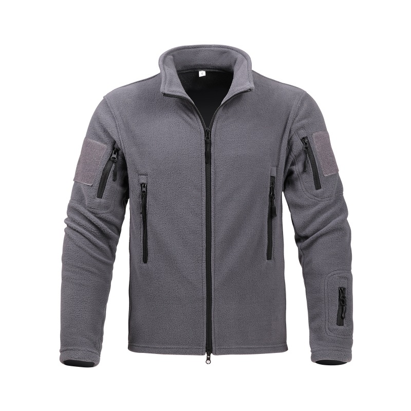 Táctica transfronteriza al aire libre de cuello vertical chaqueta de terciopelo para hombre calentamiento revestimiento antifrío chaqueta cardigán chaqueta exterior