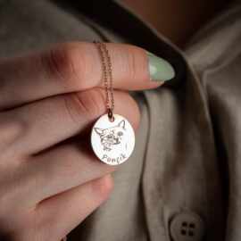 【私人定制】宠物雕刻素描项链不锈钢图片刻字钥匙扣及字母动物