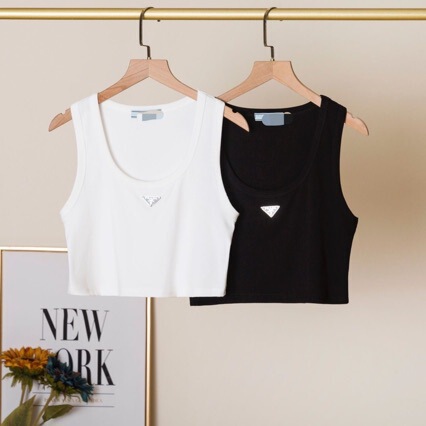 P Brand Vest Spring and Summer New Three-Piece Pure Cotton Versatile Short Vest with Complete Labels, Available for Dropshipping