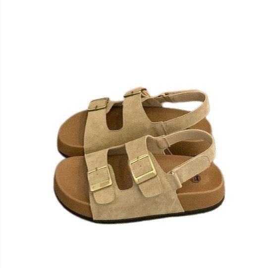 Sandallas de sol grueso para mujeres 2026 nuevo estilo de verano super caliente versátil no cansado pies de playa zapatos romanos de mujer