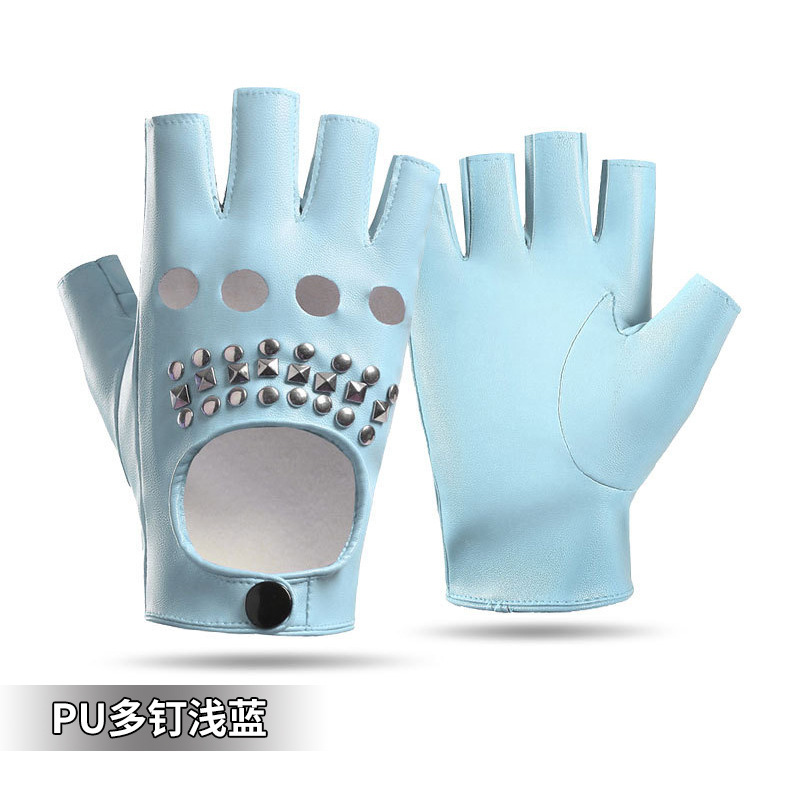 PU 세 손톱 하늘색 여성