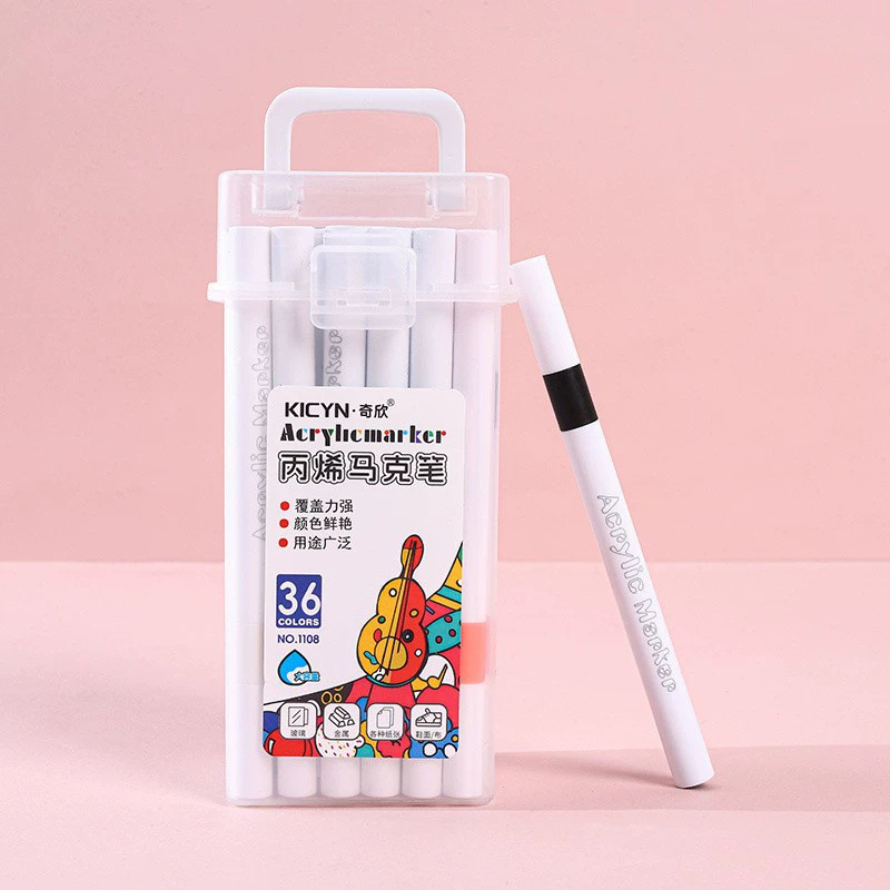 Marcador de acrílico plegable de color para niños graffiti pintura de lápiz de color rápido secado impermeable sin olor conjunto de lápiz de marca