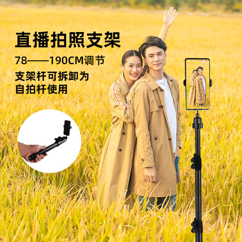 JIY拍摄伸缩落地支架 户外直播美颜灯10寸RGB补光灯便携直播套装