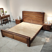 高档品牌乌金木榫卯新中式全实木轻奢实木床现代简约极简主卧新款