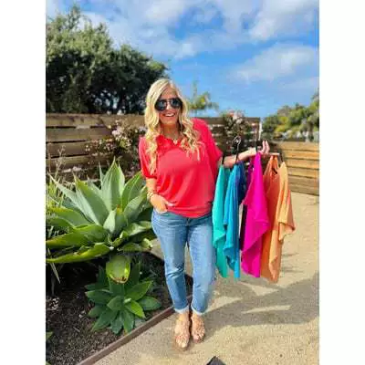 2025 новый V-образный вырез летучая мышь рукава футболка европейская и американская трансграничная независимая станция temu Amazon