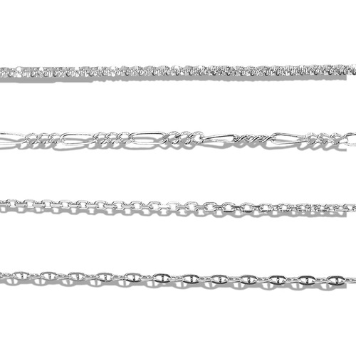 S925 Sterling Silver Simple 3-in-1 Cuban Chain, Day-Shape Chain, Cauliflower Chain, and Cross Chain—Niche Design, Platinum-Plated Clavicle Necklace