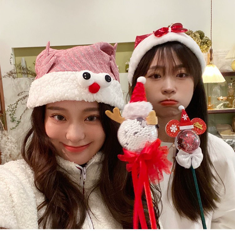 Фабрика прямая рождественская рождественская шляпа Санта-Клаус детский головной убор атмосфера одеваются подарки рога шляпа оптом