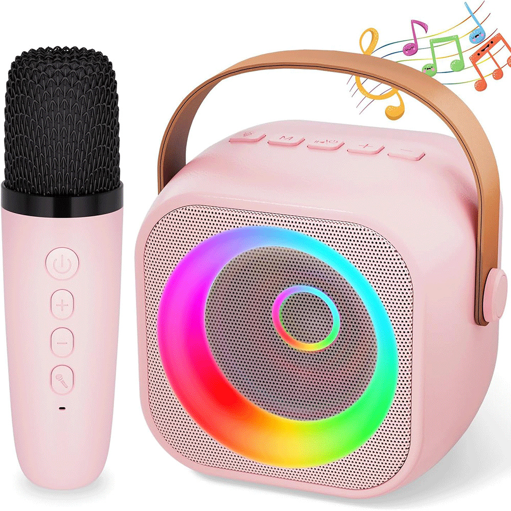 Cross-Border K29 Bluetooth Speaker Children's Karaoke Speaker Wireless Dual Microphone Speaker Portable Handheld Subwoofer