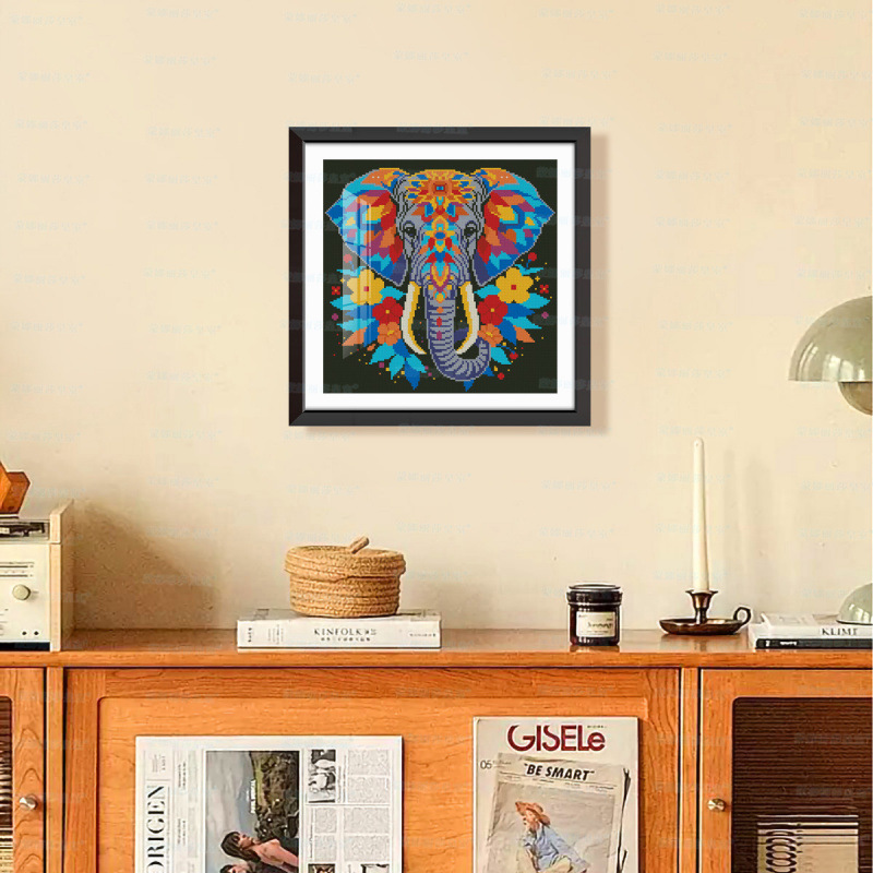 Mona Lisa real bordado de cruz colorido nuevo animal lindo moderno simple sala de estar bordado a mano