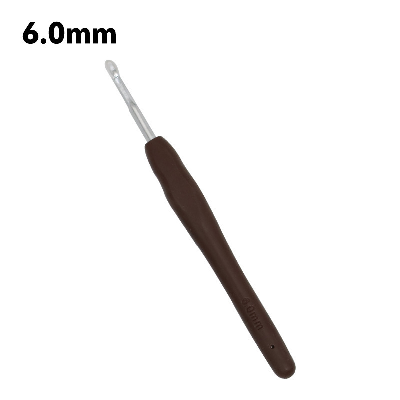 Tejido a mano arco iris ganchillo de mango suave TPR ganchillo de mango suave sólido ganchillo de aluminio ganchillo conjunto de agujas de lana