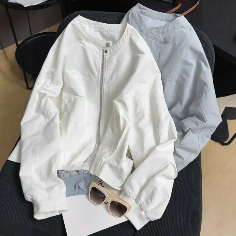 High-End Short Jacket for Women, 2026 Spring/Summer New Style, Loose Fit, Slimming, Stand Collar, Petite Jacket, Lightweight Top High-End Short Jacket for Women, 2026 Spring/Summer New Style, Loose Fit, Slimming, Stand Collar, Petite Jacket, Lightweight Top