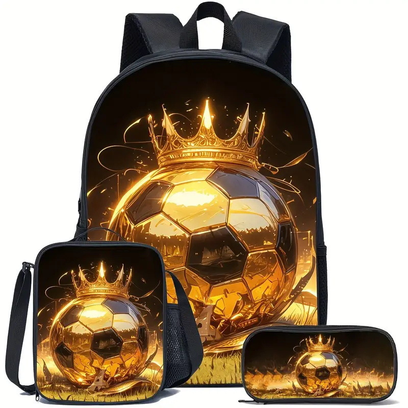 Mochila impresa de venta caliente transfronteriza, mochila escolar para estudiantes de primaria y secundaria, mochila de gran capacidad, bolso, estuche para lápices, juego de tres piezas