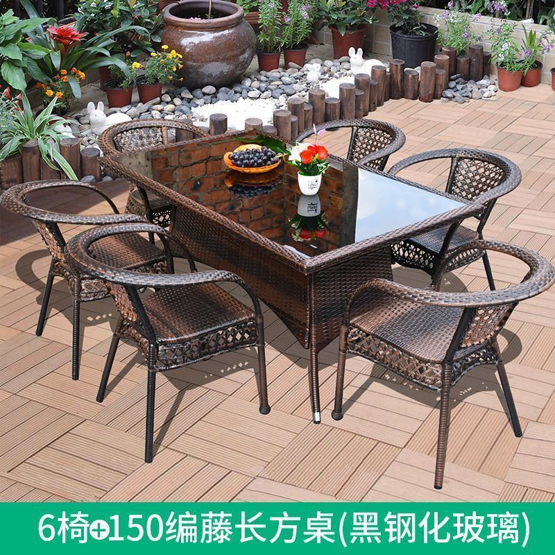 [6 chairs with cushions] + 1.5m x 90cm rectangular table