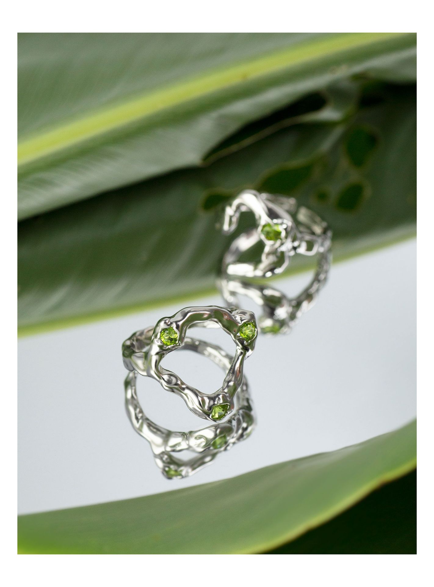 INS Style Geometric Copper Plating Zircon Rings 1 Piece