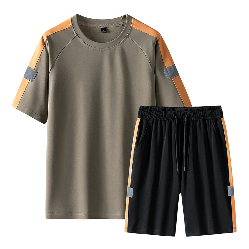 Men's Clothing Cross border special supply of new quick drying suits men's short sleeved T shirts summer casual shorts sports two piece suits _voghion.com