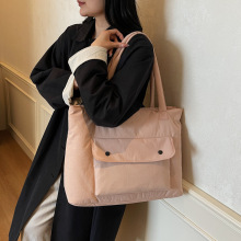 韩版东大门冬季纯色复古简约棉服包包2025新款文艺休闲质感单肩包