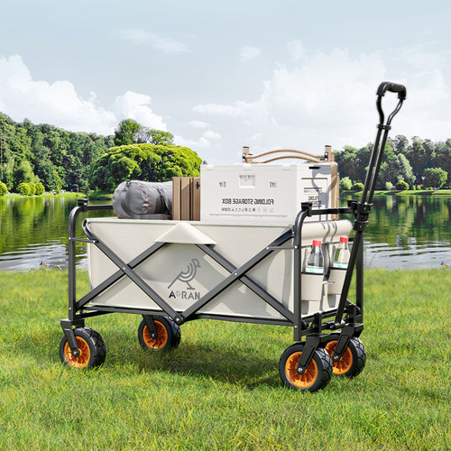 Aoran Outdoor Camping Car Camping Folding Supermarket Shopping Cart Four-Wheel Street Stall Pulling Goods