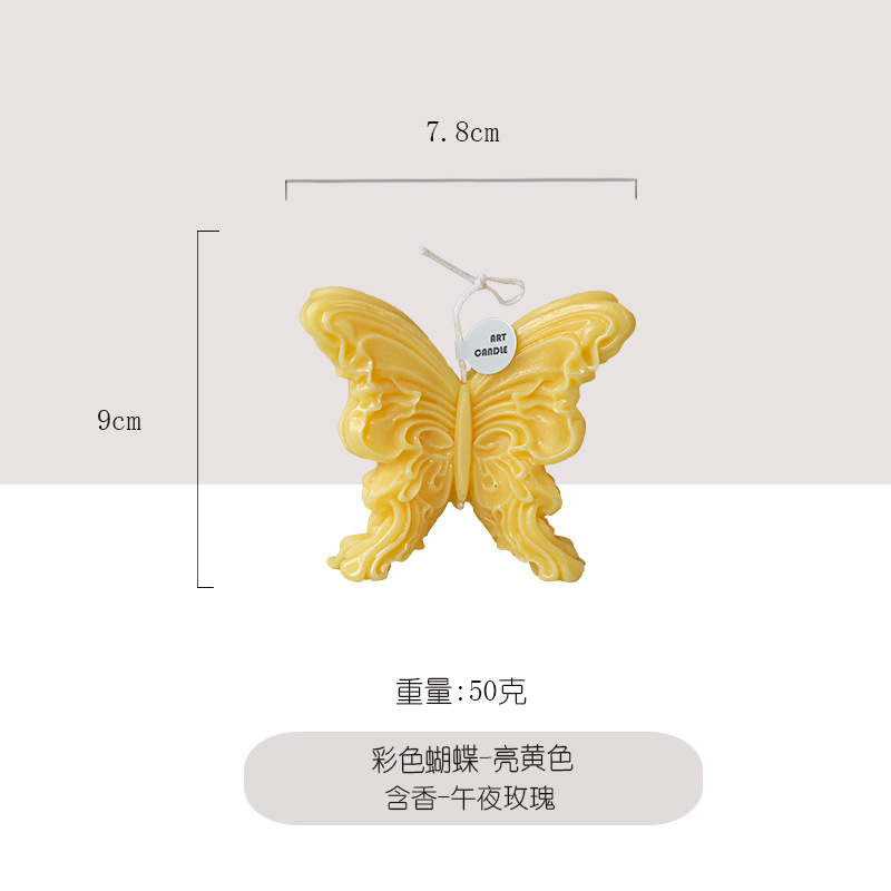Ventas transfronterizas candlas hechas a mano mariposas coloridas regalos de mano boda al por mayor modelado decoración de velas multicolores ventas calientes