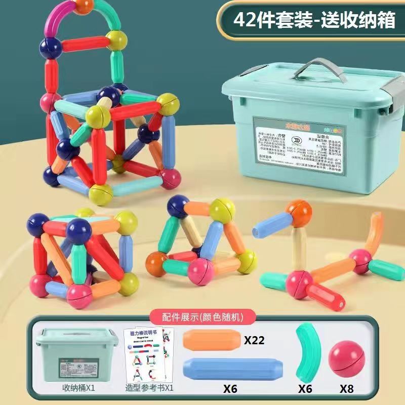 Juguete Magnético Infantil Tipo Varillas, Método Montessori para Educación Temprana y Creatividad - Juego de Construcción