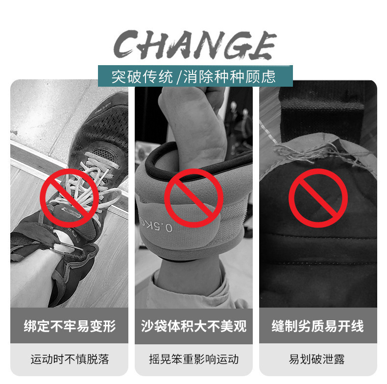 新しい2色のシリカゲルの荷重の手環は家庭で運動の手環を鍛えて手首の足首の重さの力の訓練を補助します。|undefined