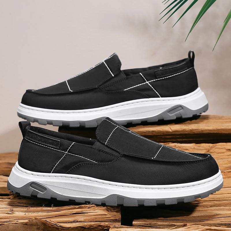 Zapatos de hombre, zapatos de tela de seda de hielo finos de verano, zapatos deportivos y casuales de uso exterior ligero, un pedal, zapatos de conducción perezosos, hombres