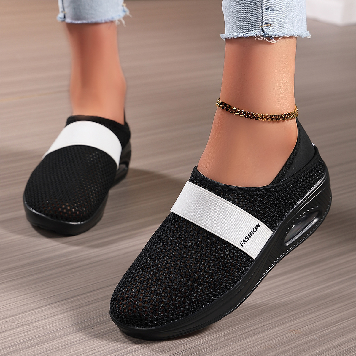 Zapatos de mujer transfronterizos de primavera, zapatos casuales de malla, zapatos transpirables, zapatos perezosos, zapatos transpirables, 41 tamaño 42