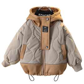 黁白男童冬装外套2025新款小儿童棉服男孩洋气男宝宝秋冬季棉衣厚