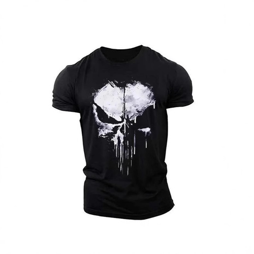 Cross-border new European and American-style casual fashion printed men's T-shirt, round neck, breathable, short sleeves.