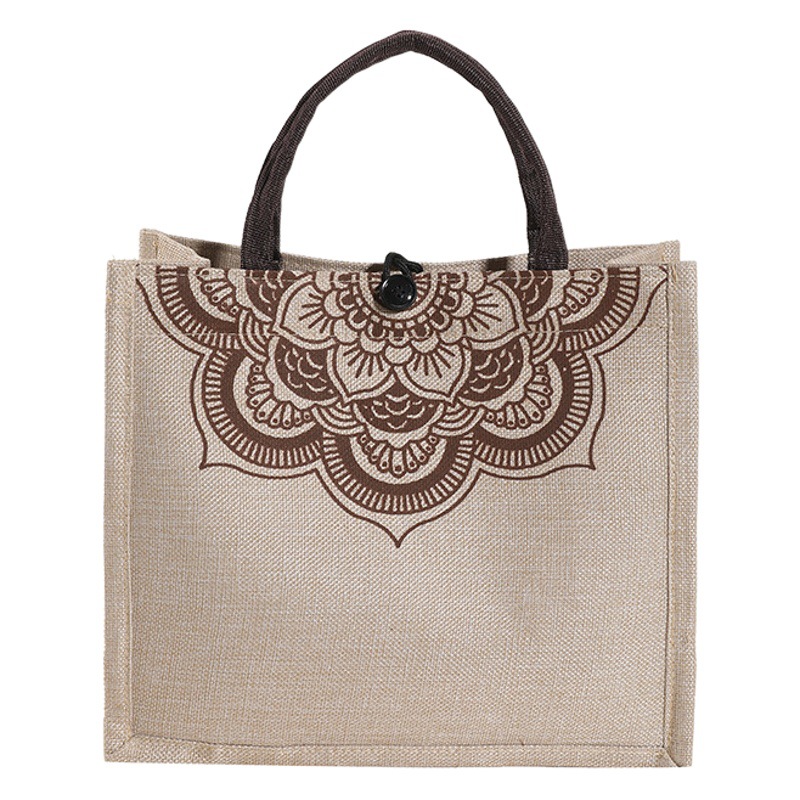 Large Capacity linen bag female 2023 fashion linen portable mummy bag student class shoulder tote bag in stock