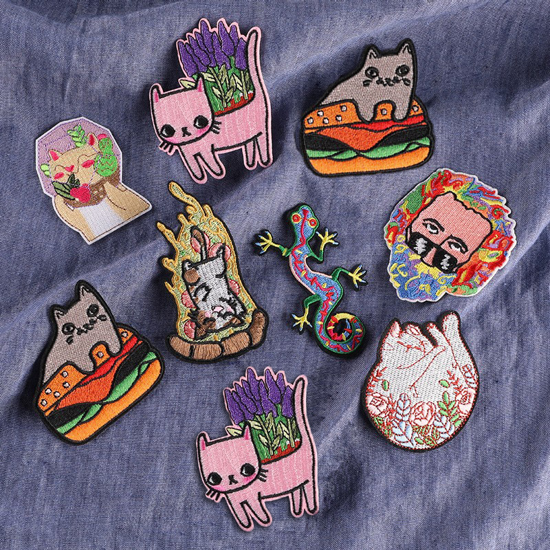 草莓卡通人物动物布贴电脑绣花补丁贴布徽章鞋帽箱包配件刺绣章仔